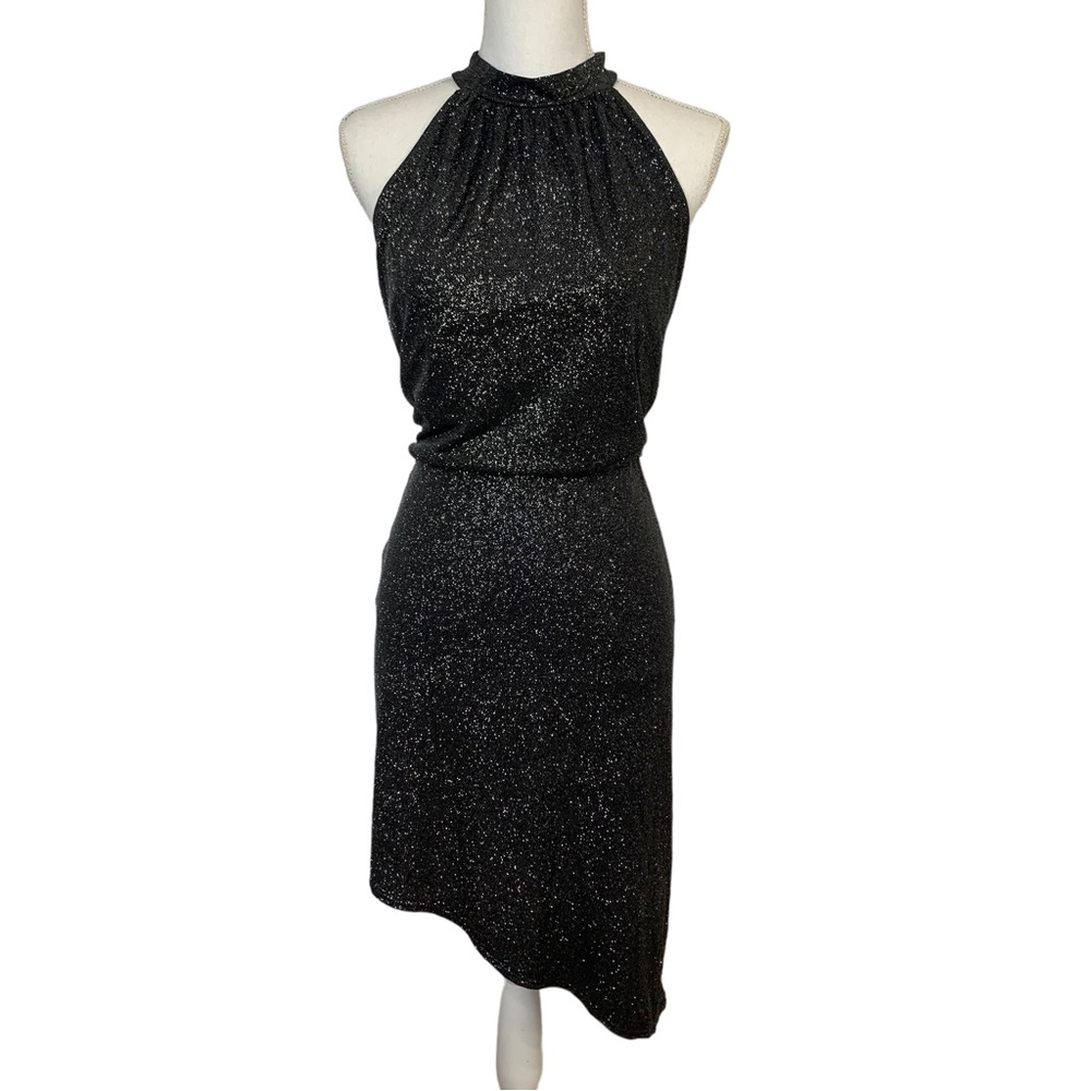 FOREVER 21 Plus High Neck Asymmetrical Hem Sparkle Dress
